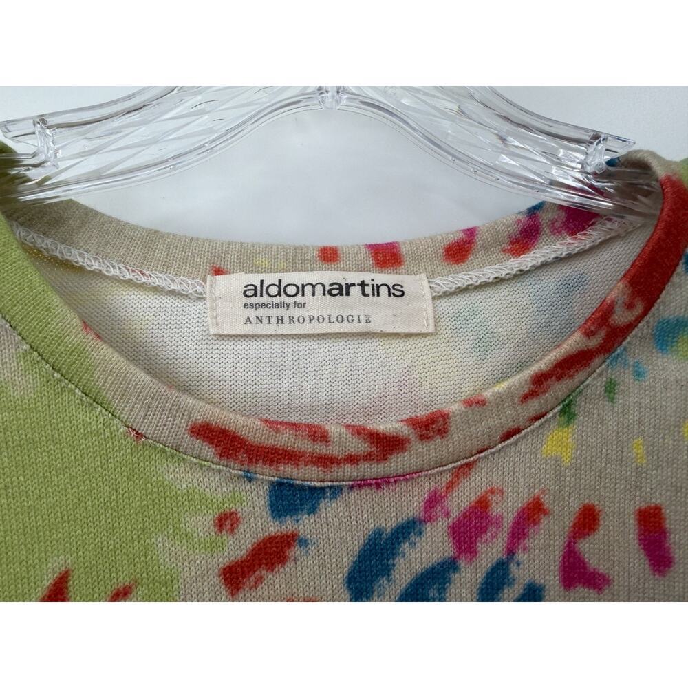 Aldomartins Women's Cotton Tie Die Scoop Neck Sweater Size Medium - Picture 3 of 9